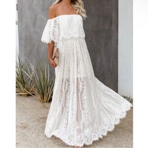 New Gorgeous White Lace Summer
Maxi Dress